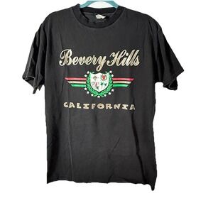 Vintage Beverly Hills California Single Stitch Black Shirt Large‎